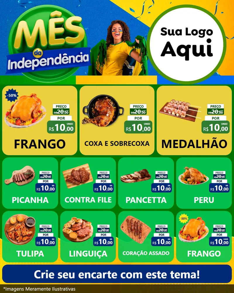 Modelo de Rede Social para Feed Instagram com o tema Mês da Independência para Assados