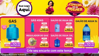 Modelo de TV para TV Horizontal com o tema Especial Dia da Mulher para Água e gás