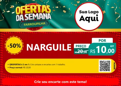Modelo de Cartaz para Cartaz A4 Horizontal com o tema Ofertas da Semana Farroupilha para Tabacaria