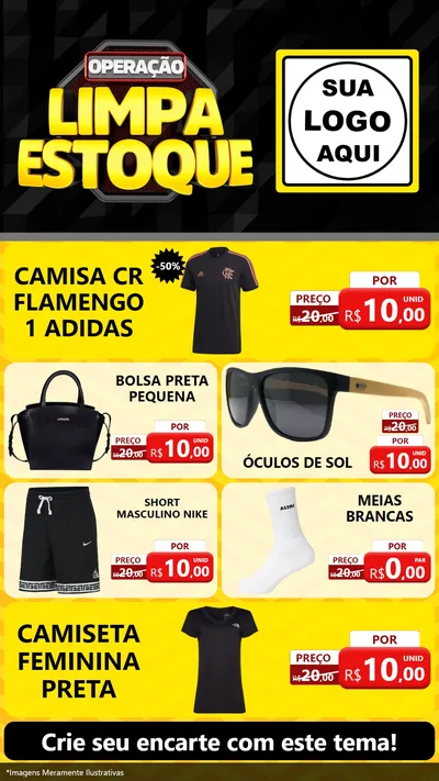 Modelo de TV para TV Vertical com o tema Operação Limpa Estoque para Roupas e acessórios