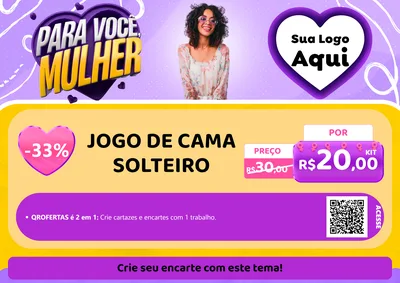 Modelo de Cartaz para Cartaz A4 Horizontal com o tema Para Você, Mulher para Cama, Mesa e Banho