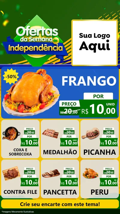 Modelo de Rede Social para Stories com o tema Ofertas da Semana da Independência para Assados