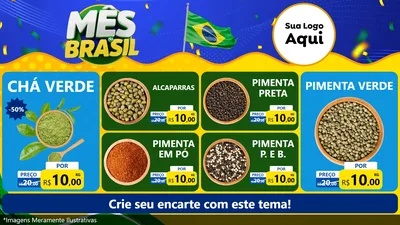 Modelo de TV para TV Horizontal com o tema Mês do Brasil para Produtos Naturais