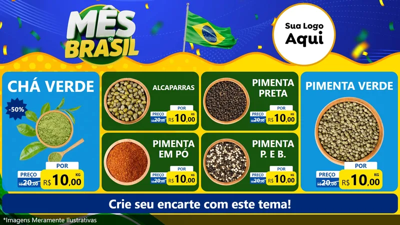 Modelo de TV para TV Horizontal com o tema Mês do Brasil para Produtos Naturais