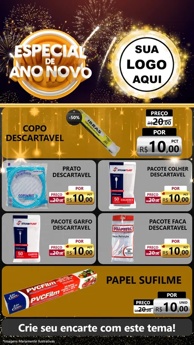 Modelo de TV para TV Vertical com o tema Especial de Ano Novo para Embalagens