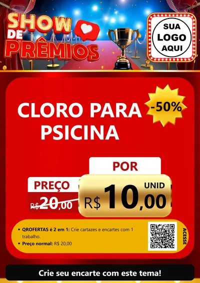 Modelo de Cartaz para Cartaz A4 Vertical com o tema Show de Prêmios para Produtos para Piscina