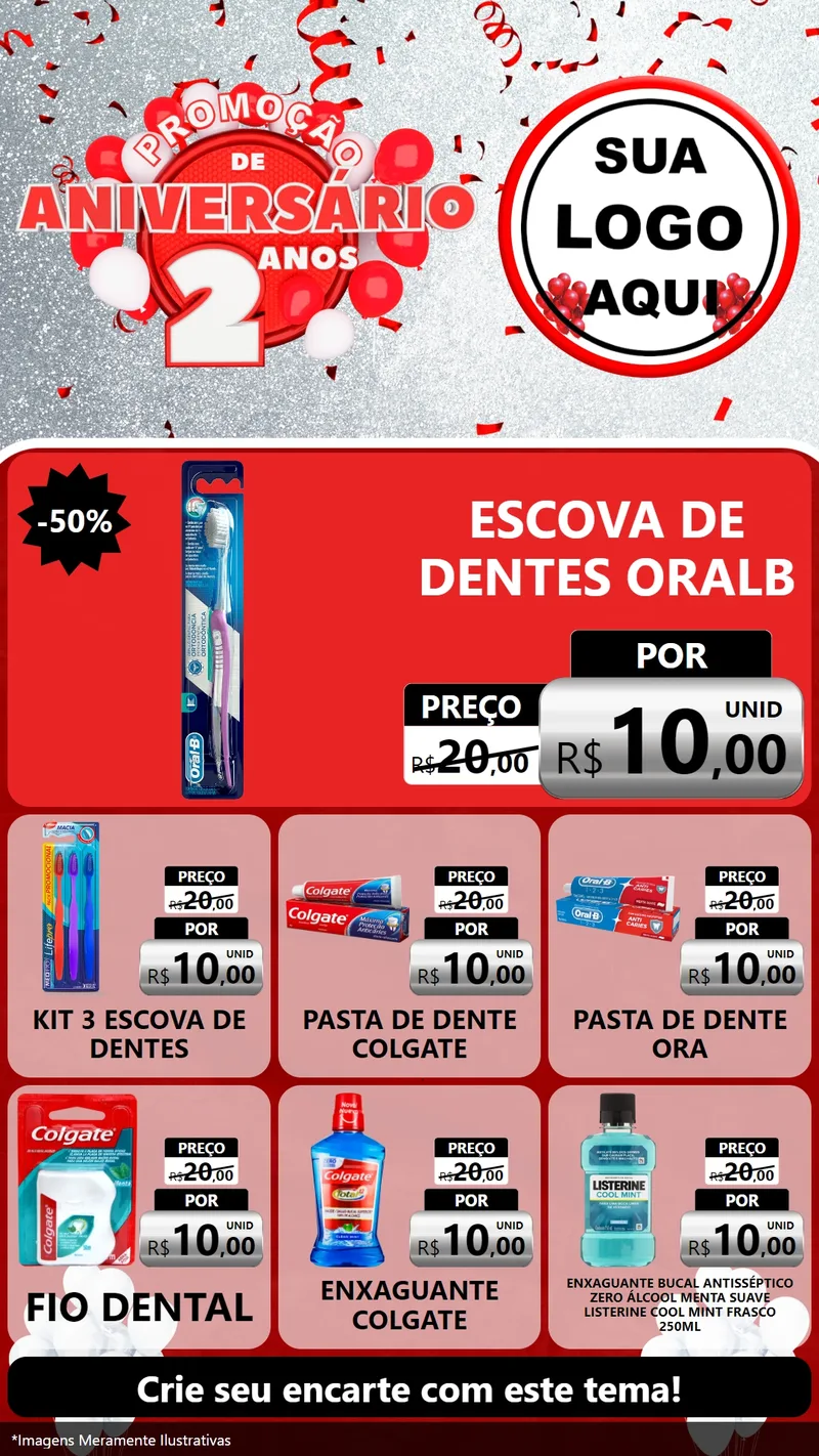 Modelo de Rede Social para Stories com o tema Promoção de Aniversário - 2 Anos para Higiene Pessoal