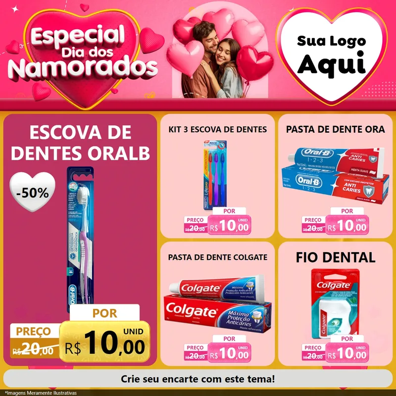 Modelo de Rede Social para Feed Facebook com o tema Especial Dia dos Namorados para Higiene Pessoal
