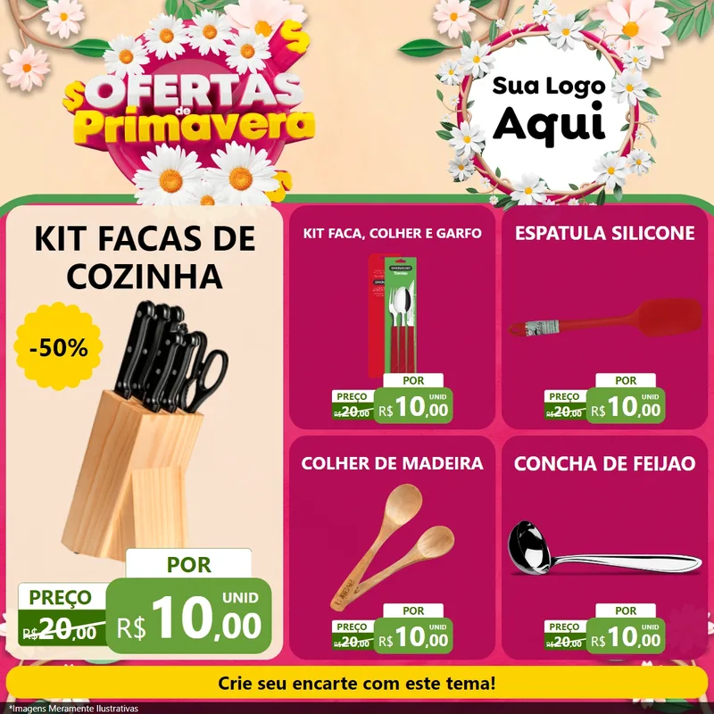 Modelo de Rede Social para Feed Facebook com o tema Ofertas de Primavera para Utilidades Domésticas