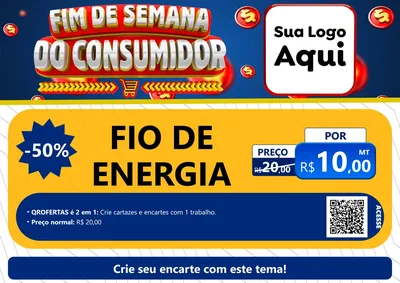 Modelo de Cartaz para Cartaz A4 Horizontal com o tema Fim de Semana do Consumidor para Materiais Elétricos