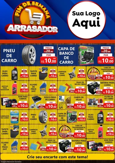 Modelo de Encarte para Encarte A4 Vertical com o tema Fim De Semana Arrasador para Auto peças