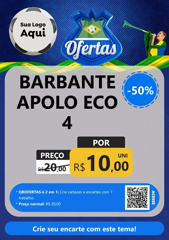 Modelo de Cartaz para Cartaz A4 Vertical com o tema Ofertas (Futebol) para Armarinho e Aviamentos