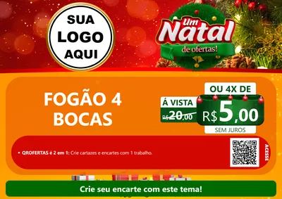 Modelo de Cartaz para Cartaz A4 Horizontal com o tema Um Natal de Ofertas para Móveis e Eletro