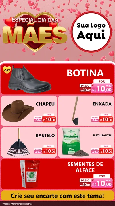 Modelo de TV para TV Vertical com o tema Especial Dia Das Mães para Agropecuária