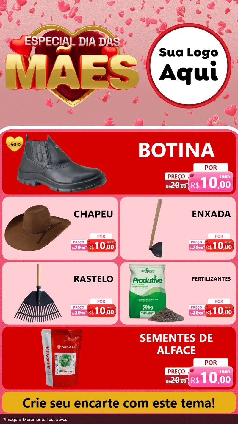 Modelo de TV para TV Vertical com o tema Especial Dia Das Mães para Agropecuária