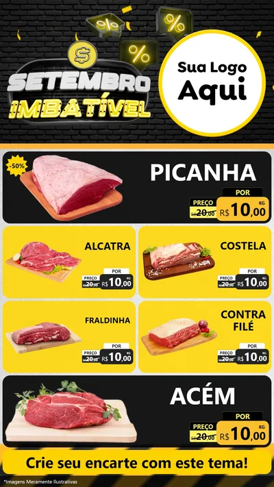 Modelo de TV para TV Vertical com o tema Setembro Imbatível para Açougue