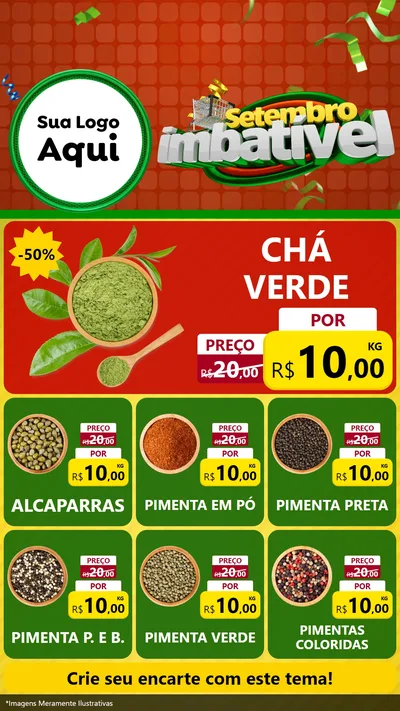 Modelo de Rede Social para Stories com o tema Setembro Imbatível para Produtos Naturais