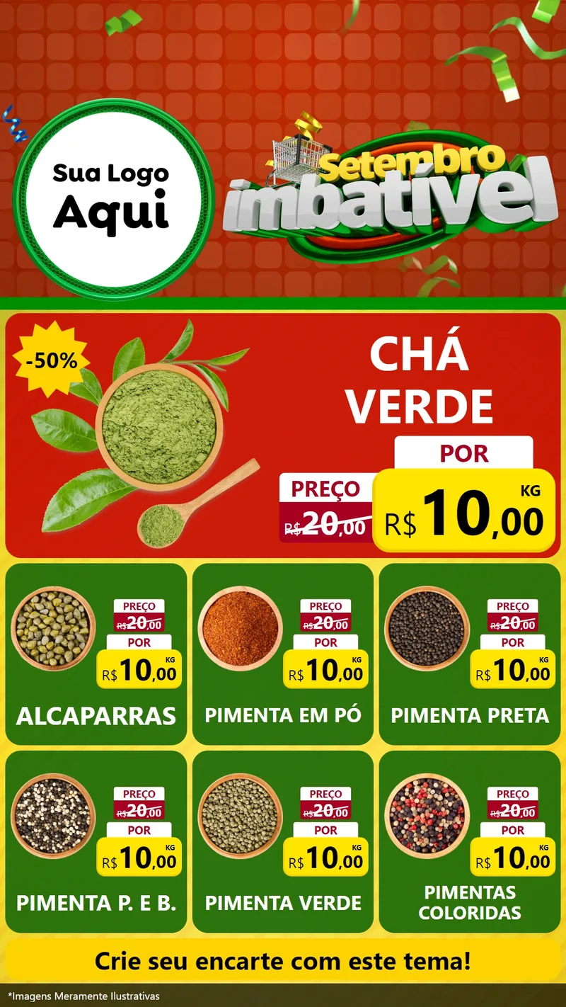 Modelo de Rede Social para Stories com o tema Setembro Imbatível para Produtos Naturais