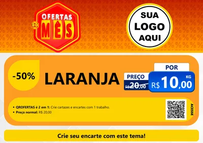 Modelo de Cartaz para Cartaz A4 Horizontal com o tema Ofertas do Mês para Hortifrúti