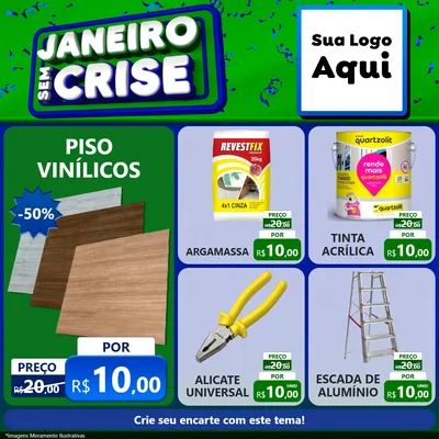 Modelo de Rede Social para Feed Facebook com o tema Janeiro Sem Crise para Material para Construção