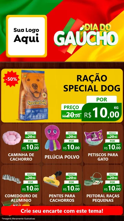 Modelo de Rede Social para Stories com o tema Dia do Gaúcho para Pet Shop