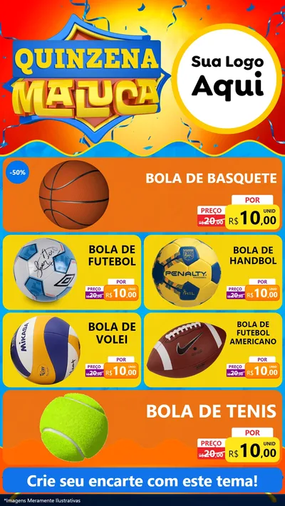 Modelo de TV para TV Vertical com o tema Quinzena Maluca para Artigos Esportivos