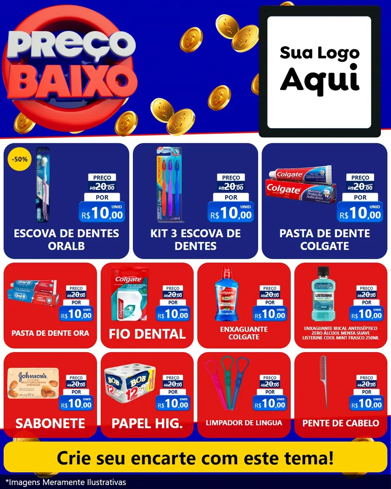 Modelo de Rede Social para Feed Instagram com o tema Preço Baixo para Higiene Pessoal