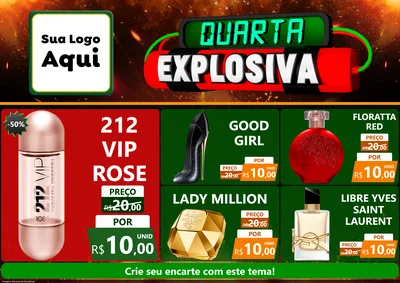 Modelo de Encarte para Encarte A4 Horizontal com o tema Quarta Explosiva para Perfumes