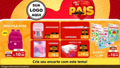 Modelo de TV para TV Horizontal com o tema Mês Dos Pais para Papelaria