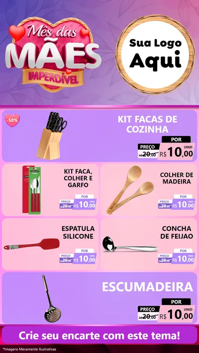 Modelo de TV para TV Vertical com o tema Mês das Mães Imperdível para Utilidades Domésticas