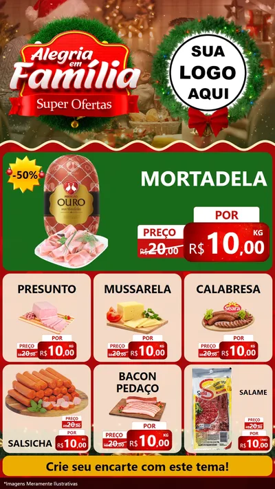 Modelo de Rede Social para Stories com o tema Alegria Em Família - Super Ofertas para Frios e Laticínios