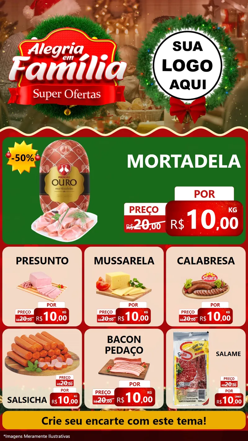 Modelo de Rede Social para Stories com o tema Alegria Em Família - Super Ofertas para Frios e Laticínios
