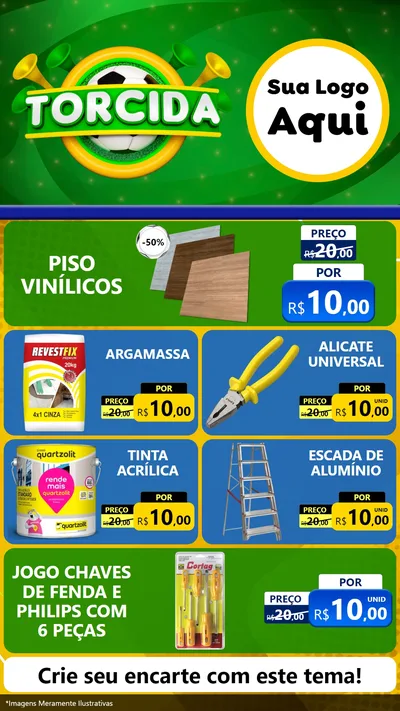 Modelo de TV para TV Vertical com o tema Torcida para Material para Construção