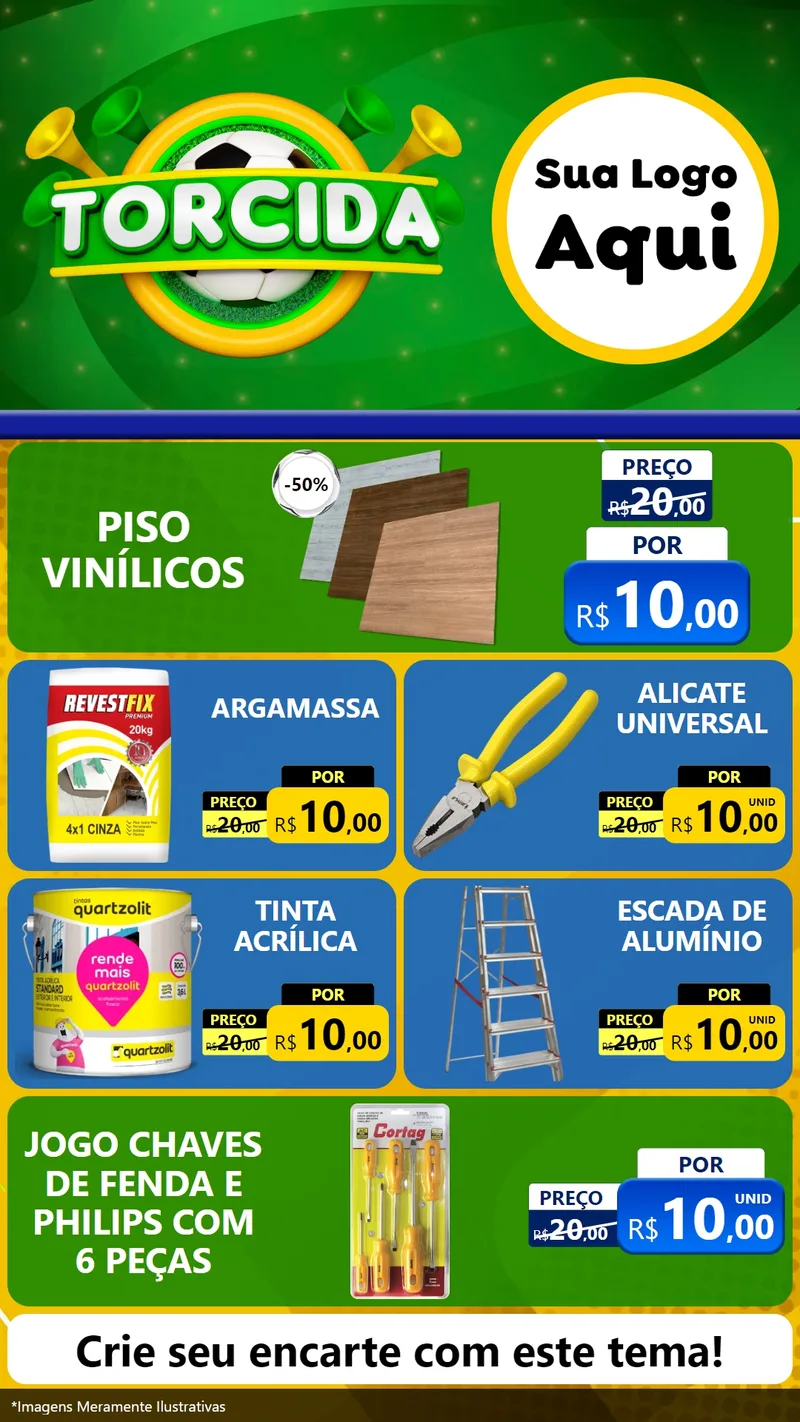 Modelo de TV para TV Vertical com o tema Torcida para Material para Construção