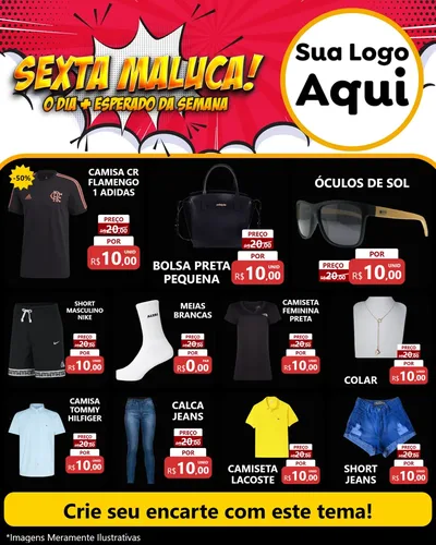 Modelo de Rede Social para Feed Instagram com o tema Sexta Maluca! para Roupas e acessórios