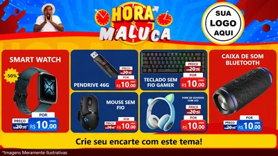 Modelo de TV para TV Horizontal com o tema Hora Maluca para Informática