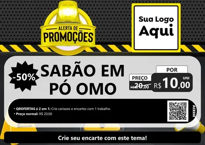 Modelo de Cartaz para Cartaz A4 Horizontal com o tema Alerta de Promoções para Produtos de Limpeza