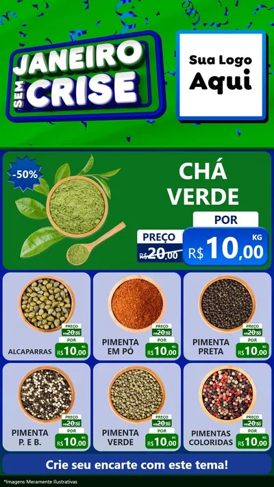 Modelo de Rede Social para Stories com o tema Janeiro Sem Crise para Produtos Naturais