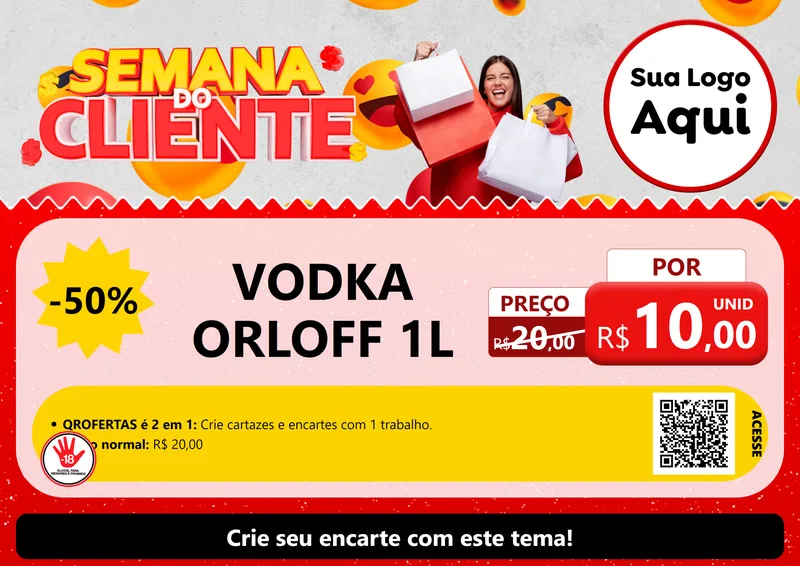 Modelo de Cartaz para Cartaz A4 Horizontal com o tema Semana do Cliente para Distribuidora de bebidas