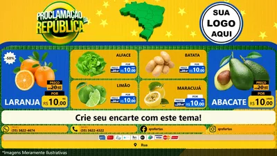 Modelo de TV para TV Horizontal com o tema Proclamação da República para Hortifrúti