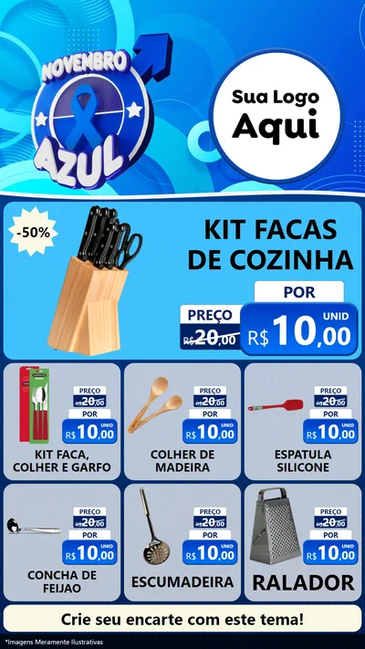 Modelo de Rede Social para Stories com o tema Novembro Azul para Utilidades Domésticas
