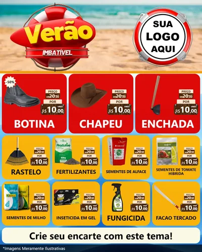 Modelo de Rede Social para Feed Instagram com o tema Verão Imbatível para Agropecuária