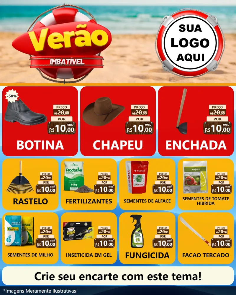 Modelo de Rede Social para Feed Instagram com o tema Verão Imbatível para Agropecuária