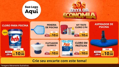 Modelo de TV para TV Horizontal com o tema Sexta da Economia para Produtos para Piscina