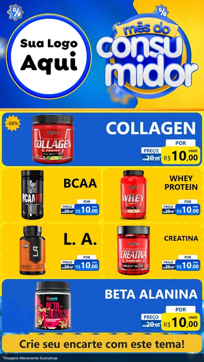 Modelo de TV para TV Vertical com o tema Mês do Consumidor para Suplementos alimentares