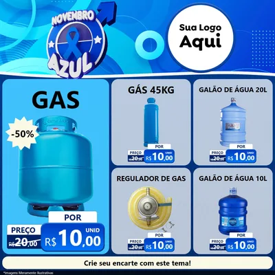Modelo de Rede Social para Feed Facebook com o tema Novembro Azul para Água e gás
