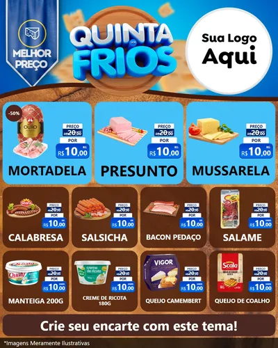 Modelo de Rede Social para Feed Instagram com o tema Quinta dos Frios para Frios e Laticínios