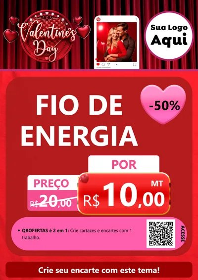 Modelo de Cartaz para Cartaz A4 Vertical com o tema Valentine's Day para Materiais Elétricos