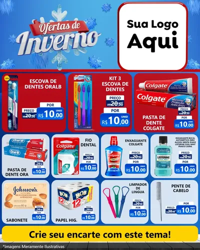 Modelo de Rede Social para Feed Instagram com o tema Ofertas de Inverno para Higiene Pessoal