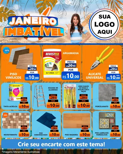 Modelo de Rede Social para Feed Instagram com o tema Janeiro Imbatível para Material para Construção